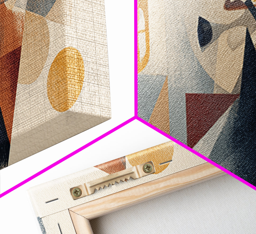 Jazz Musician in Angular Mid Century Style Canvas Print, Midcentury Modern Art, Digital Art, Living Room Decor, Retro, MMA-2x1-29