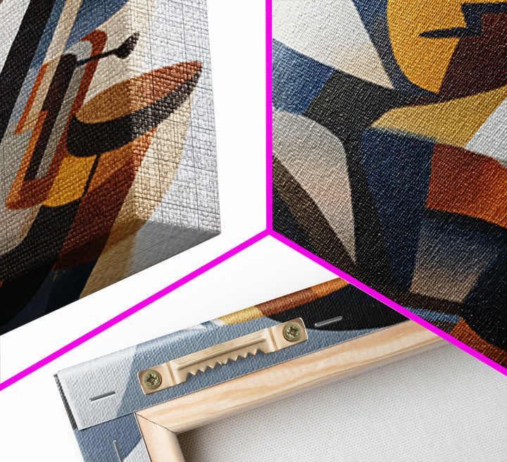 Jazz Musician in Angular Mid Century Style Canvas Print, Midcentury Modern Art, Mid Century Modern, Living Room Decor, Retro, MMA-2x3-17