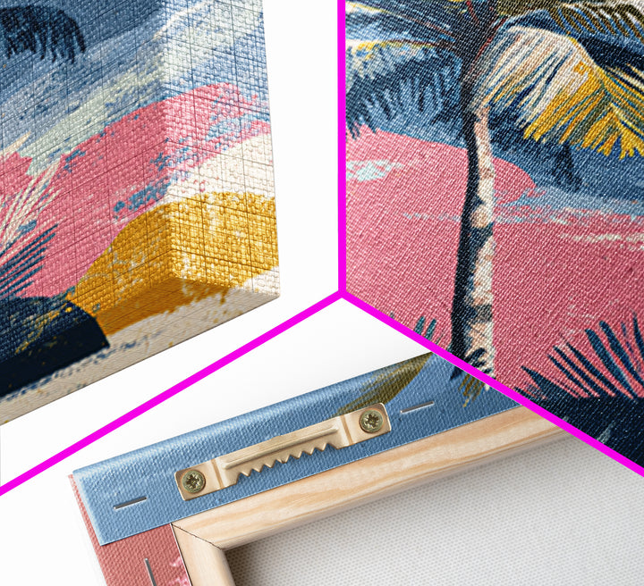 Stylized Palm Tree Framed Canvas Print, Midcentury Modern Art, Living Room Decor, Fine Art, Retro, Neutral Decor, Modern Decor, MMA-2x3-73