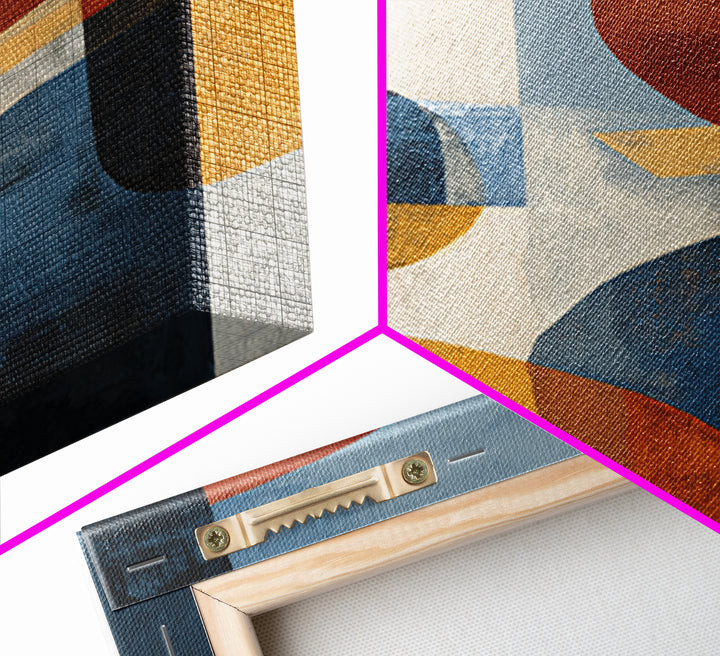 Abstract Cat in Mid Century Color Palette Framed Canvas Print, Midcentury Modern Art, Retro Wall Art, Living Room Decor, Retro, MMA-2x3-83