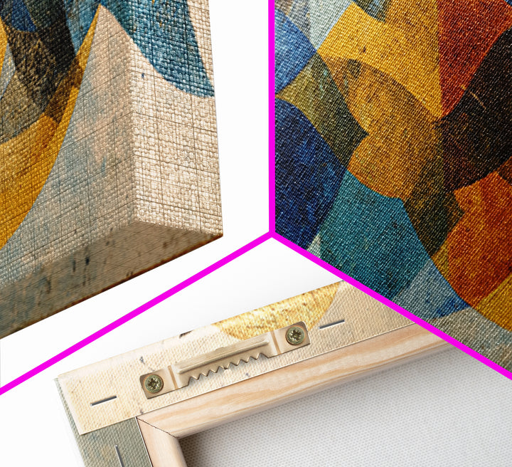 Abstract Fish Shapes Canvas Print, Midcentury Modern Art, Mid Century Modern, Living Room Decor, Retro, Boho Wall Decor, MMA-3x1-34