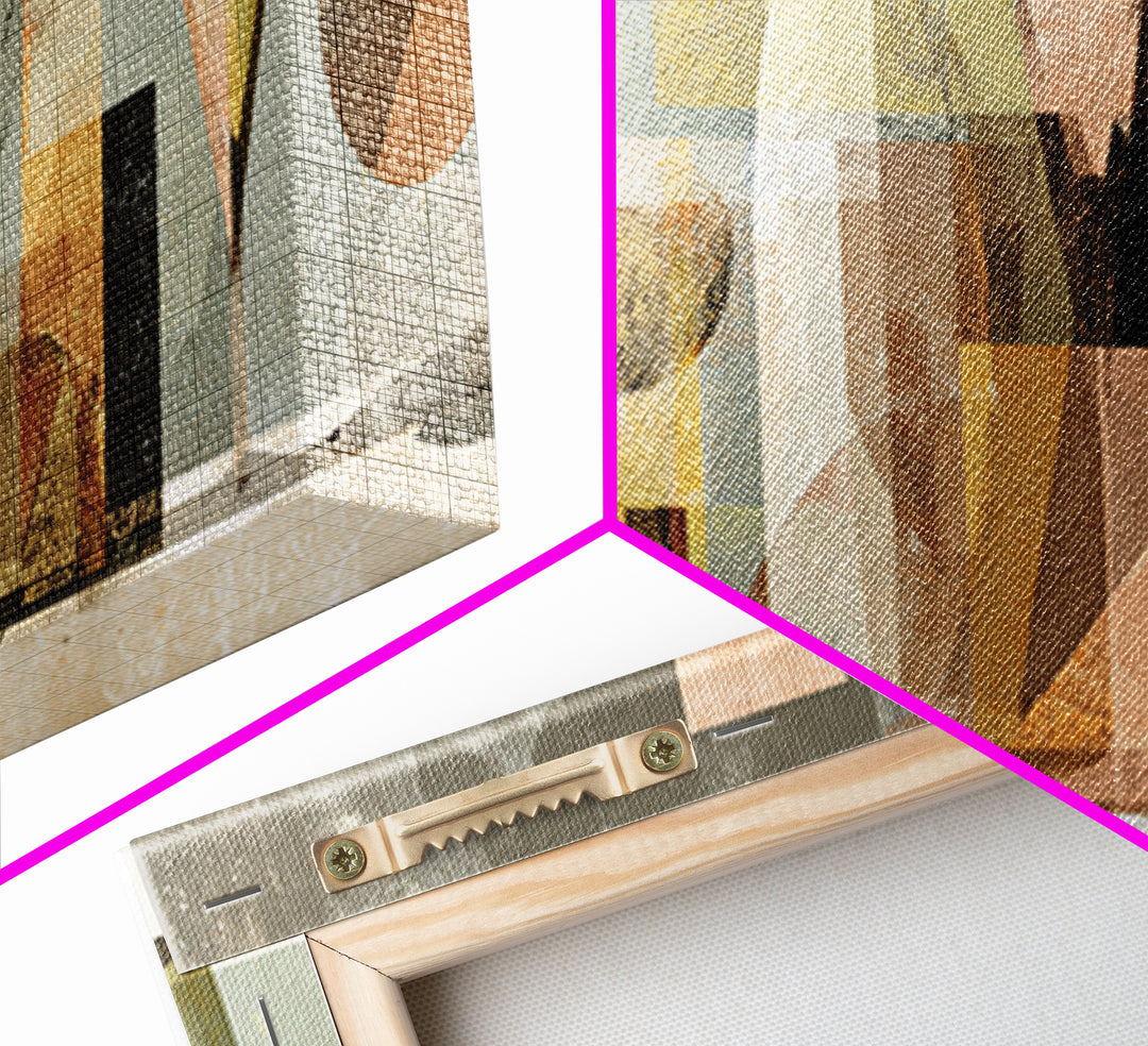 Retro Cocktail Glasses Canvas Print, Midcentury Modern Art, Abstract Wall Art, Living Room Decor, Abstract Art, Retro, MMA-3x1-46