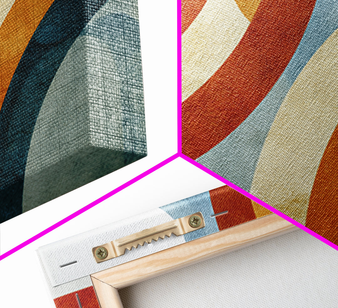 Stacked Arches in Burnt Orange and Cream Canvas Print, Midcentury Modern Art, Boho Decor, Living Room Decor, Oil Painting, MMA-3x2-89