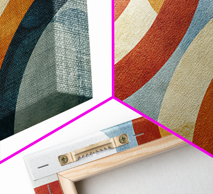 Stacked Arches in Burnt Orange and Cream Canvas Print, Midcentury Modern Art, Boho Decor, Living Room Decor, Oil Painting, MMA-3x2-89