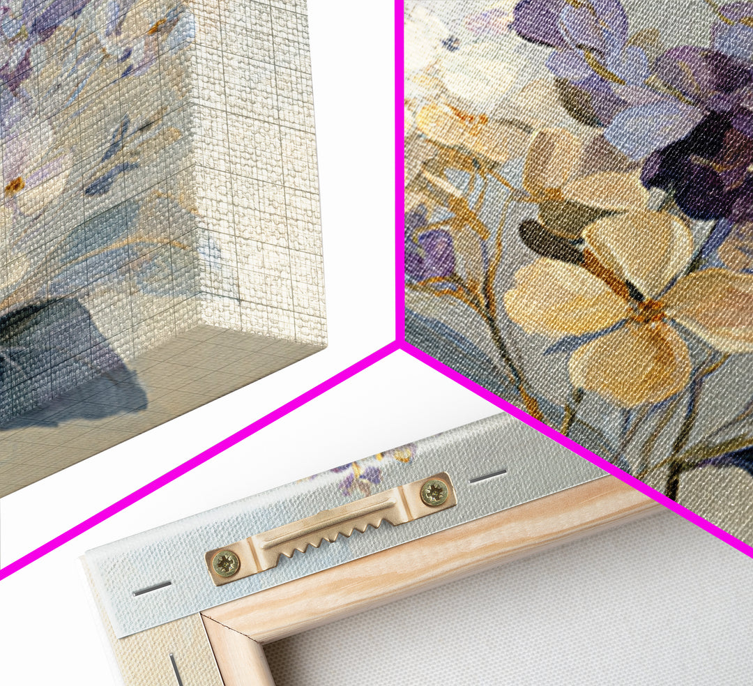 Lavender Botanical Still Life Framed Canvas Print, Medical Office Art, Biology Art, Office Decor, Oil Painting, Calm, MOA-1x1-21