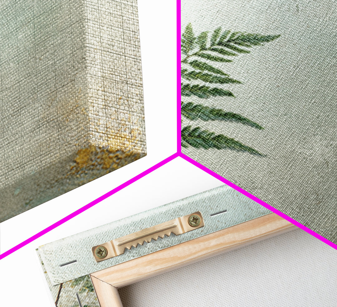 Minimal Green Fern Specimen Framed Canvas Print, Medical Office Art, Gallery Decor, Office Decor, Fine Art, Calm, MOA-1x1-32