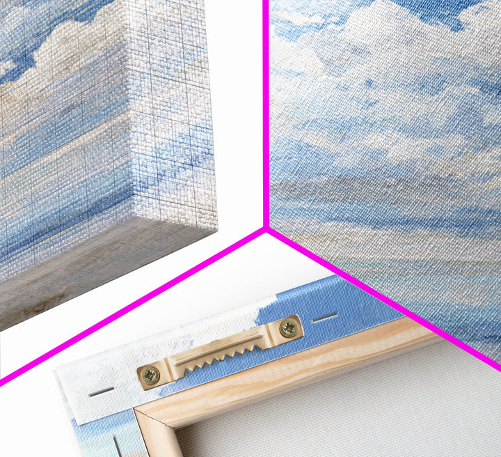 Sky and Cloud Scene Framed Canvas Print, Medical Office Art, Statement Artwork, Office Decor, Abstract Art, Calm, Digital Art, MOA-1x1-33