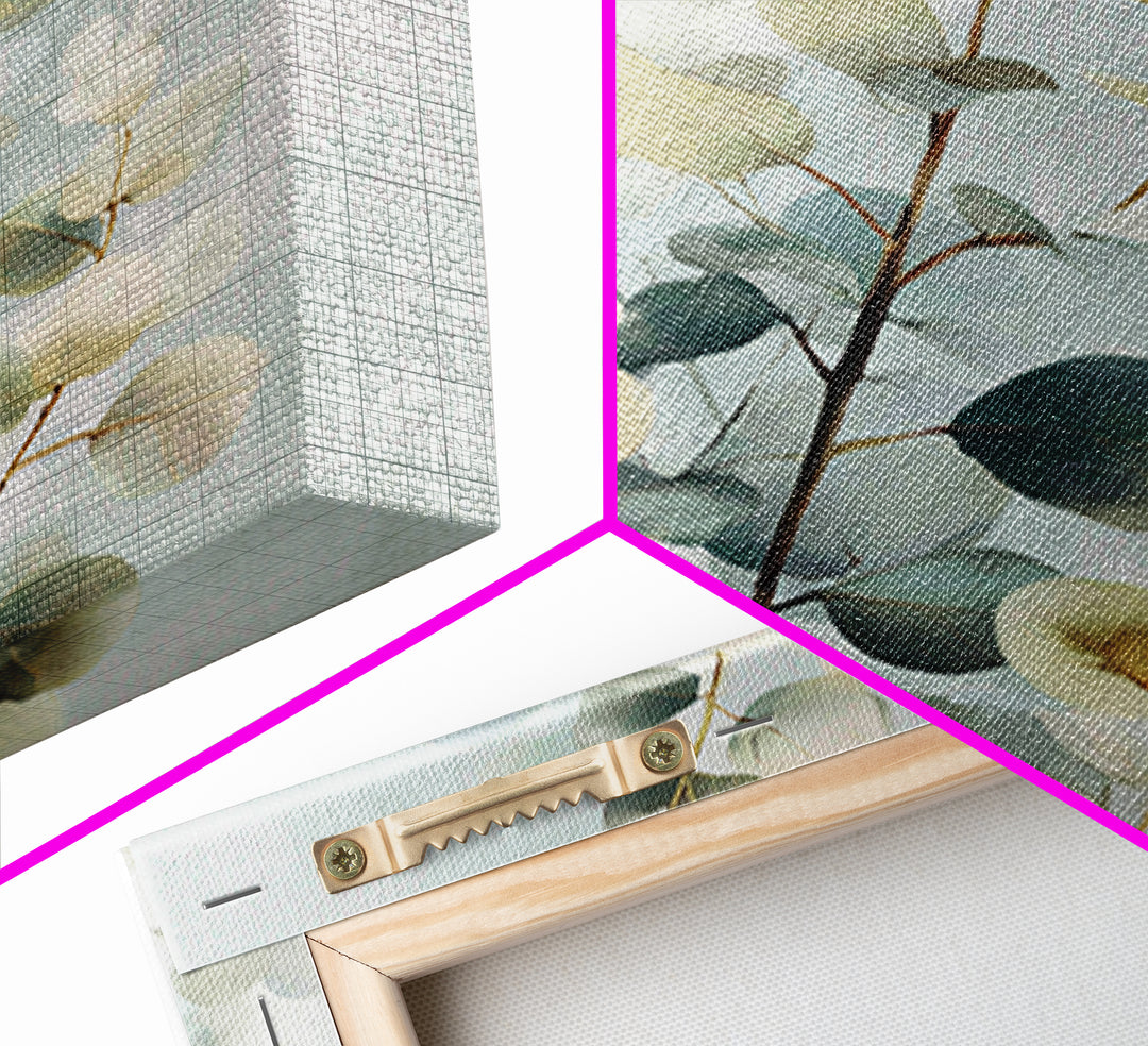 Botanical Eucalyptus Branch Canvas Print, Medical Office Art, Modern Decor, Office Decor, Fine Art, Calm, Home Decor, MOA-1x1-75