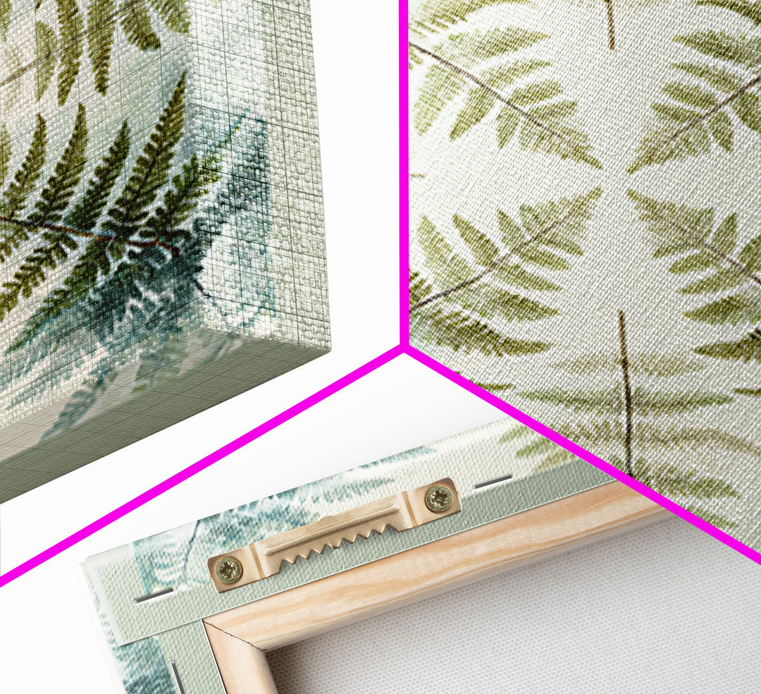 Minimal Green Fern Specimen Framed Canvas Print, Medical Office Art, Medical Student Gift, Office Decor, Fine Art, Calm, MOA-1x1-8