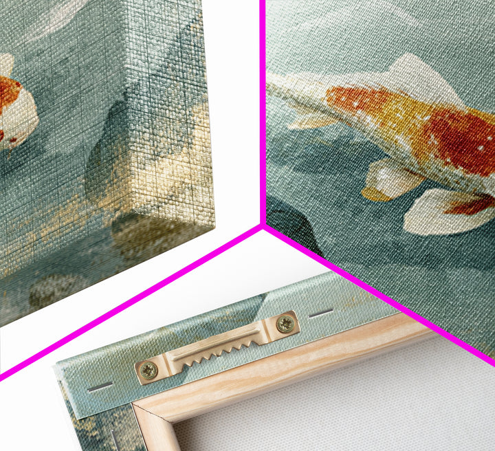 Calm Koi Fish Swimming Through Clear Water Canvas Print, Medical Office Art, Neuroscience Art, Office Decor, Fine Art, Calm, MOA-1x1-94