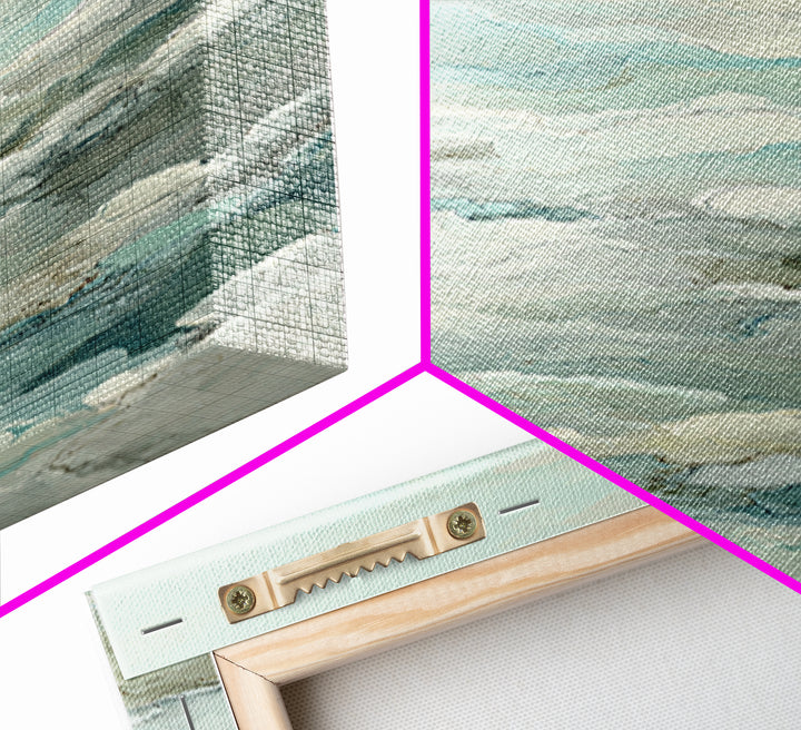 Calming Blue Abstract Canvas Print, Medical Office Art, Statement Artwork, Office Decor, Fine Art, Calm, Digital Art, MOA-1x3-37