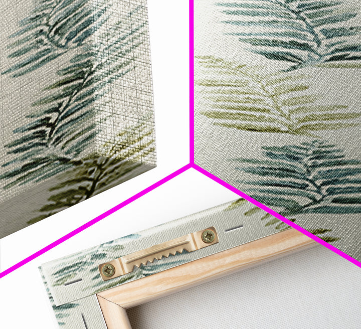 Minimal Green Fern Specimen Canvas Print, Medical Office Art, Contemporary Art, Office Decor, Fine Art, Calm, Animal Art, MOA-1x3-44