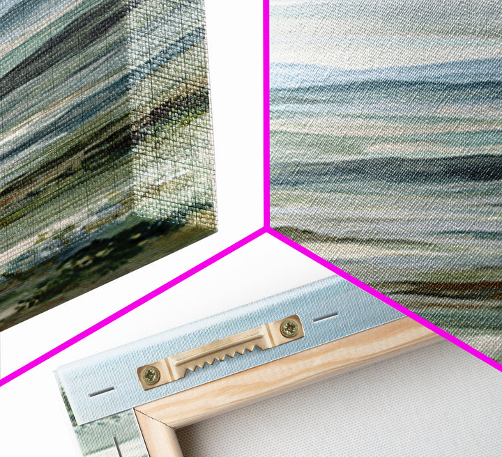 Soft Mountain Landscape Framed Canvas Print, Medical Office Art, Neutral Decor, Office Decor, Oil Painting, Calm, Wall Art, MOA-1x3-62