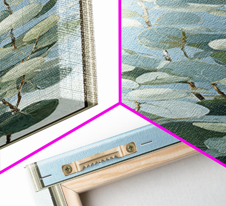 Botanical Eucalyptus Branch Framed Canvas Print, Medical Office Art, Heart Anatomy Print, Office Decor, Fine Art, Calm, MOA-1x3-87