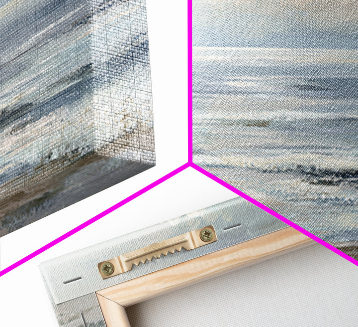 Peaceful Ocean Horizon Framed Canvas Print, Medical Office Art, Office Decor, Oil Painting, Calm, Teal Wall Art, MOA-2x1-24