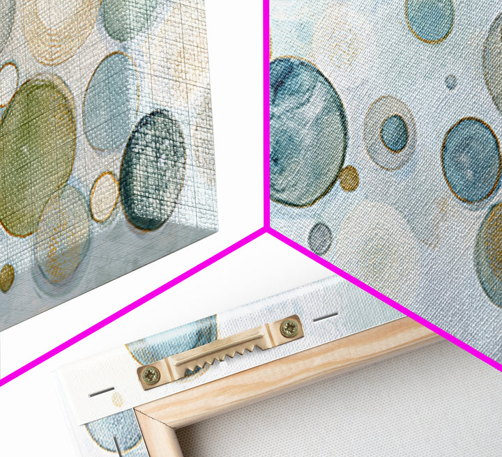 Abstract Cells and Circles as Soothing Pattern Framed Canvas Print, Medical Office Art, Home Decor, Office Decor, Calm, MOA-2x1-25