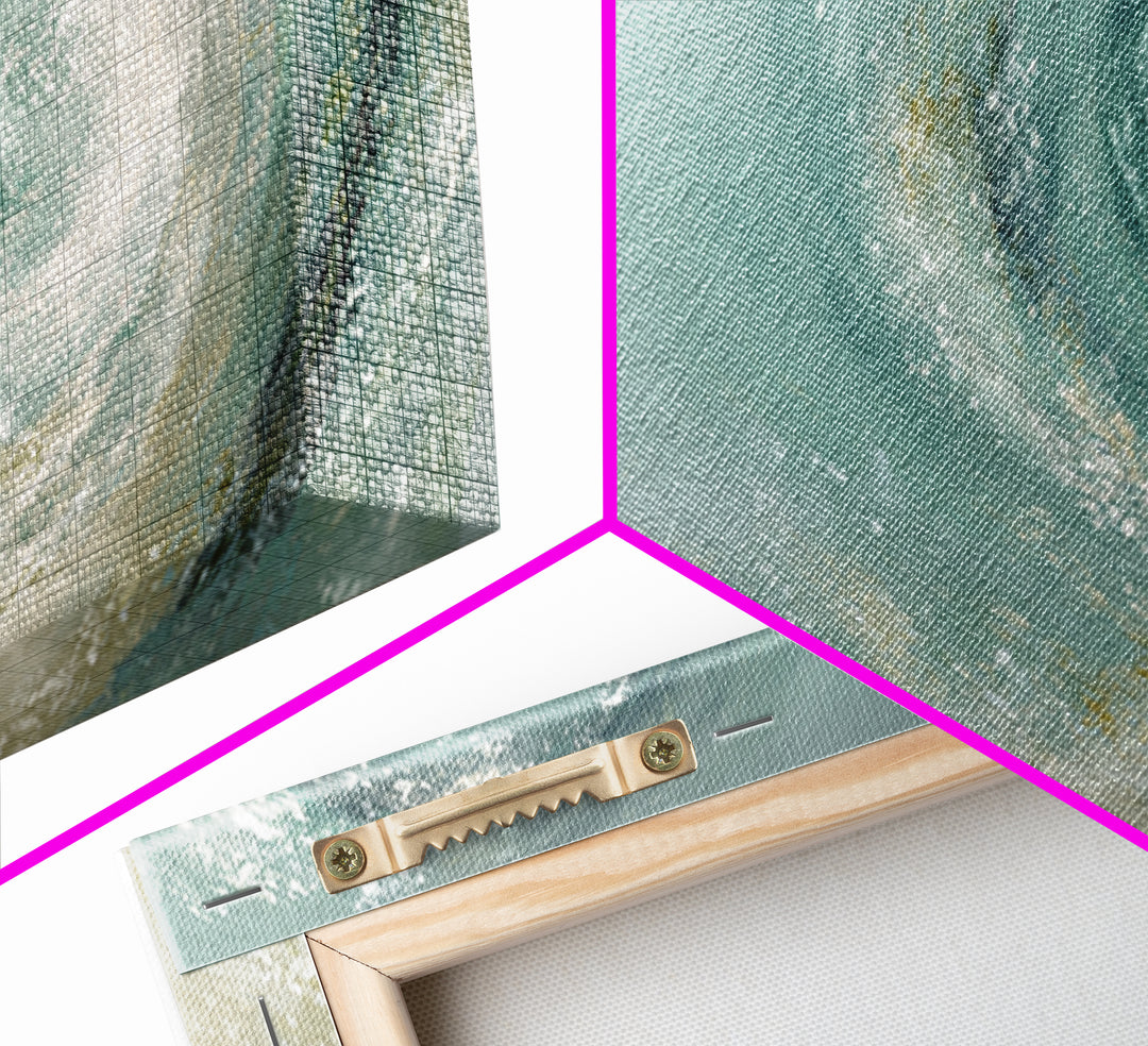 Abstract Healing Spiral Framed Canvas Print, Medical Office Art, Office Decor, Abstract Art, Calm, Teal Wall Art, MOA-2x1-35