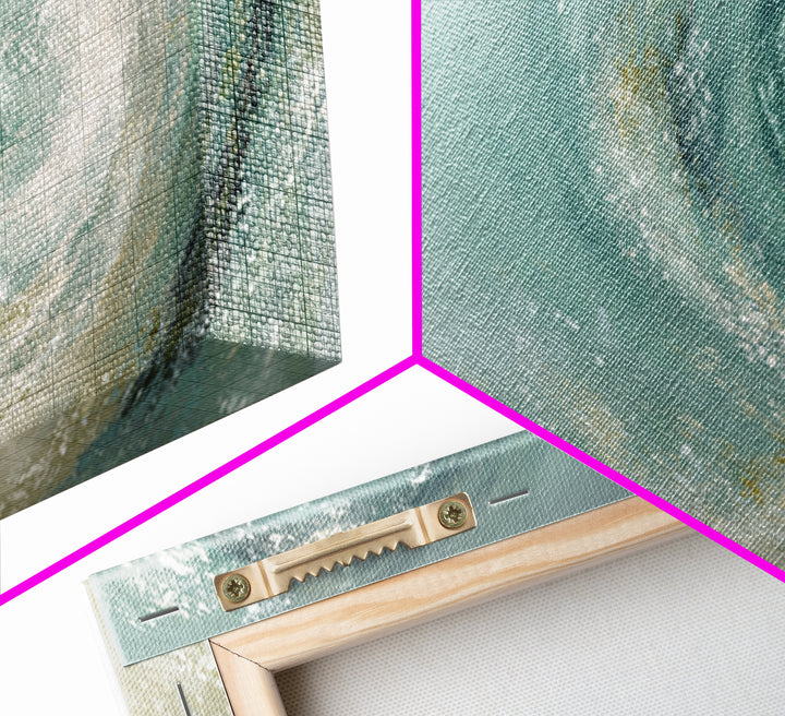 Abstract Healing Spiral Framed Canvas Print, Medical Office Art, Office Decor, Abstract Art, Calm, Teal Wall Art, MOA-2x1-35