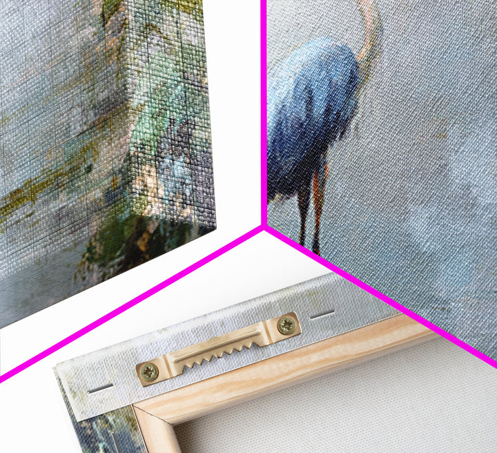 Blue Heron Standing Canvas Print, Medical Office Art, Wall Art, Office Decor, Fine Art, Calm, Printable Card, Medical Art, MOA-2x1-58