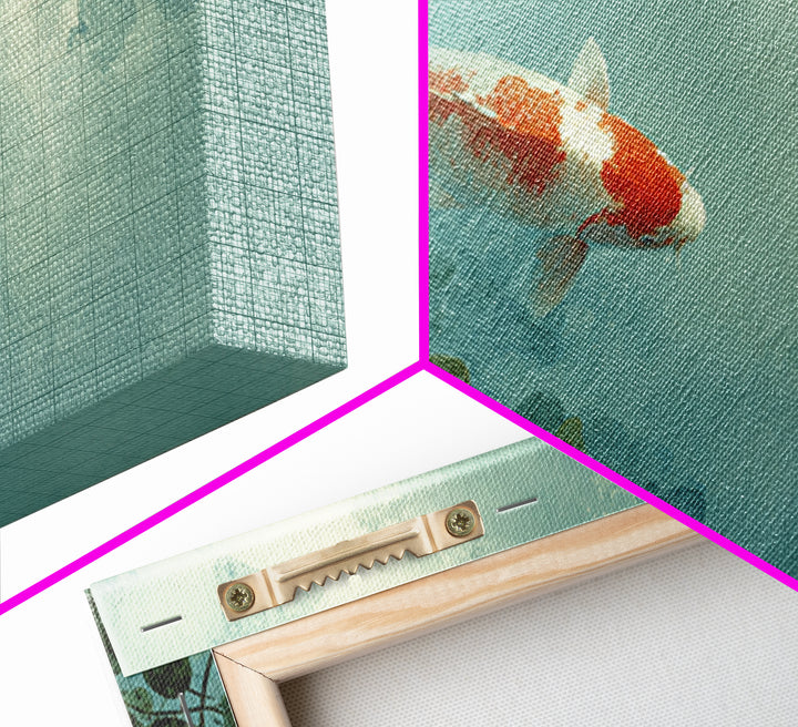 Calm Koi Fish Swimming Through Clear Water Canvas Print, Medical Office Art, Office Decor, Watercolor Art, Calm, MOA-2x1-66
