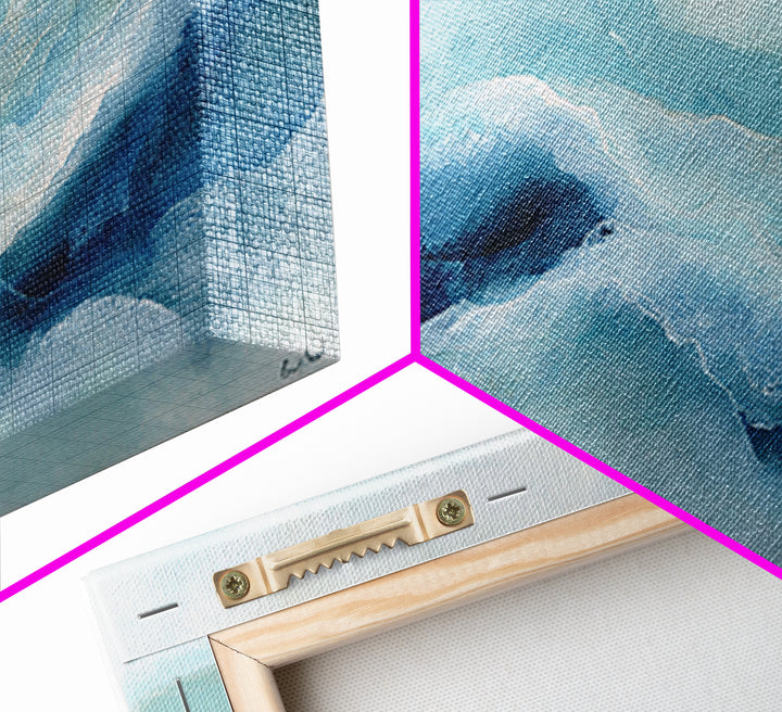 Calming Blue Abstract Canvas Print, Medical Office Art, Animal Art, Office Decor, Abstract Art, Calm, Heart Anatomy Print, MOA-2x1-69