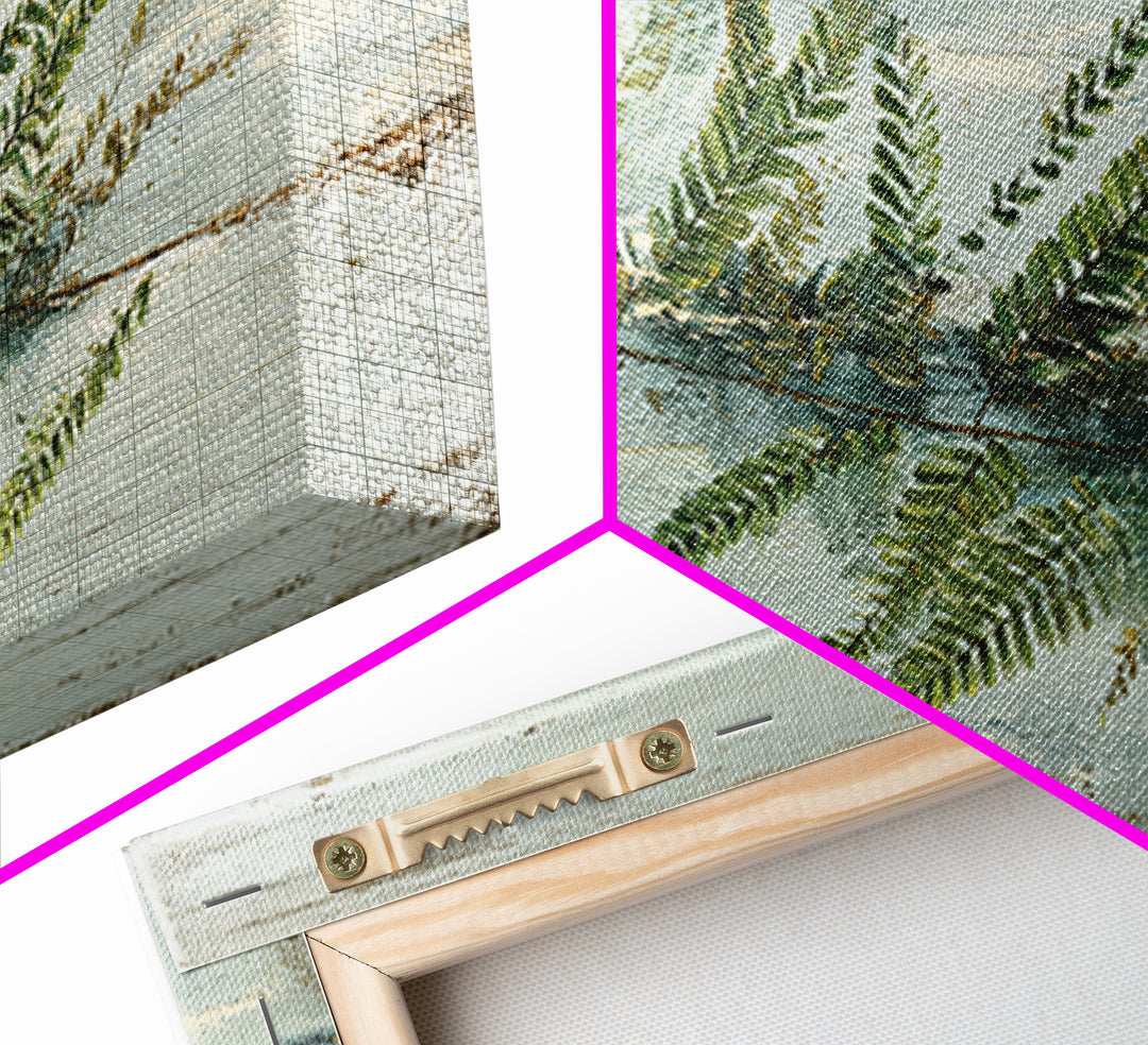 Minimal Green Fern Specimen Canvas Print, Medical Office Art, Medical Decor, Office Decor, Fine Art, Calm, Science Art, MOA-2x1-76