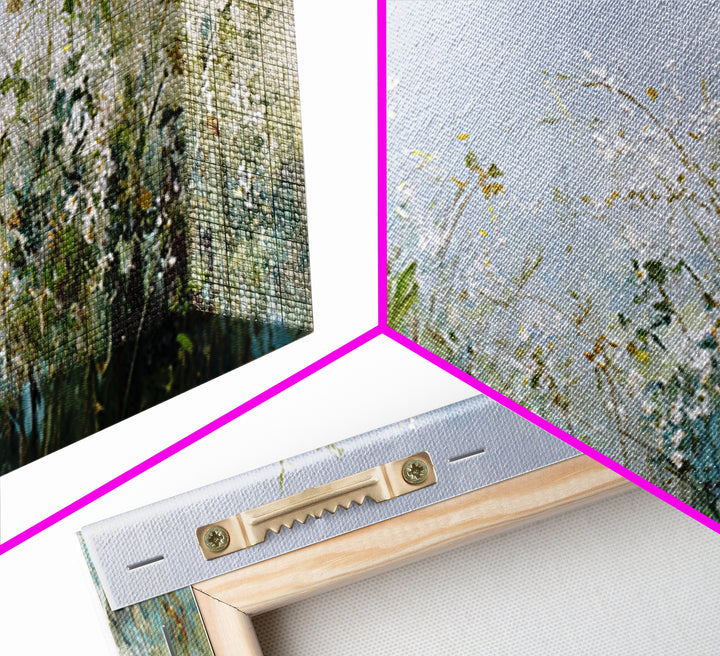 Sunlit Meadow with Wildflowers and Calm Mood Framed Canvas Print, Medical Office Art, Anatomy Wall Art, Office Decor, MOA-2x1-80