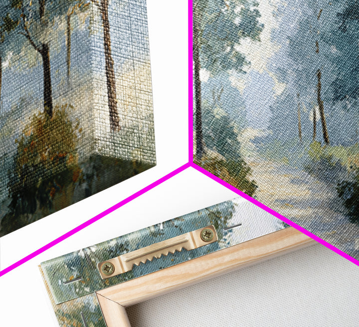 Gentle Forest Path Framed Canvas Print, Medical Office Art, Teal Wall Art, Office Decor, Fine Art, Calm, Anatomy Art, MOA-2x1-85