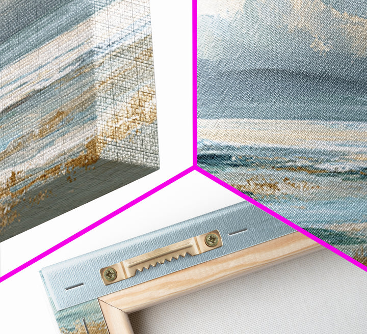 Coastal Shells and Water Study Framed Canvas Print, Medical Office Art, Printable Card, Office Decor, Fine Art, Calm, MOA-2x1-88