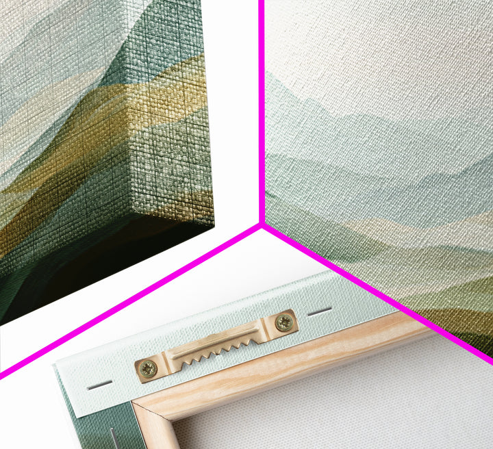 Minimal Sunrise over Rounded Hills Framed Canvas Print, Medical Office Art, Printable Art, Office Decor, Fine Art, Calm, MOA-2x1-91