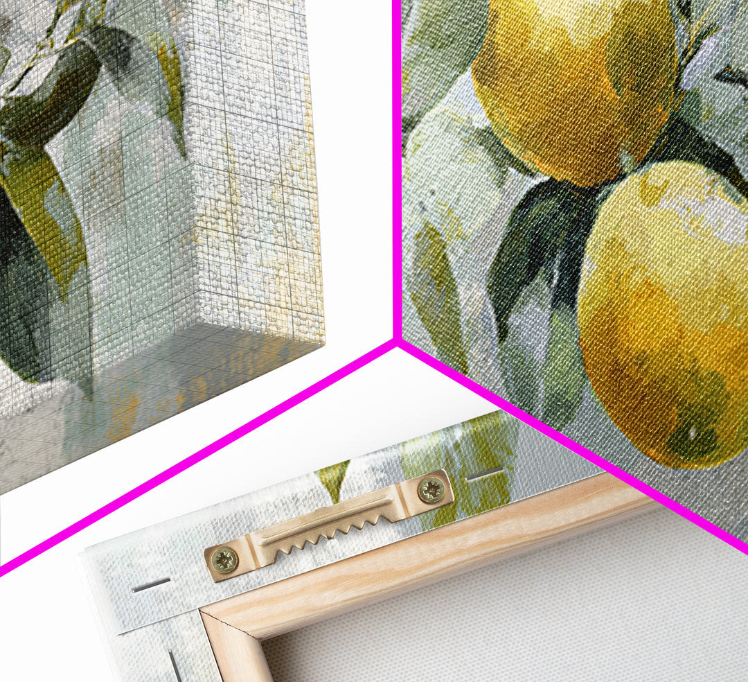 Fresh Citrus and Leaves for Bright Optimism Framed Canvas Print, Medical Office Art, Medical Art, Office Decor, Oil Painting, MOA-2x1-92