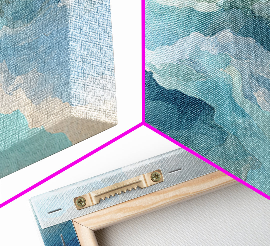 Calming Blue Abstract Canvas Print, Medical Office Art, Animal Art, Office Decor, Abstract Art, Calm, Heart Anatomy Print, MOA-2x1-93