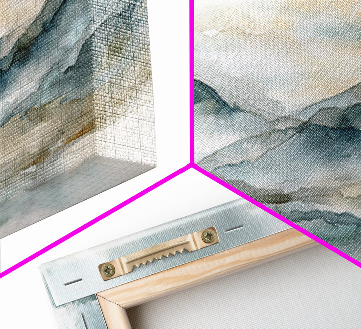 Soft Mountain Landscape Canvas Print, Medical Office Art, Digital Art, Office Decor, Oil Painting, Calm, Medical Decor, MOA-2x1-94