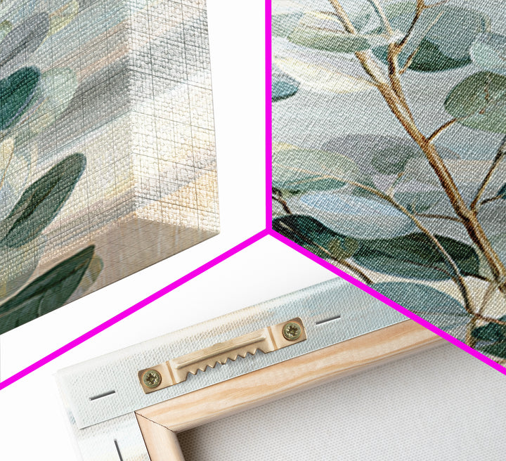 Botanical Eucalyptus Branch Canvas Print, Medical Office Art, Office Decor, Watercolor Art, Calm, Teal Wall Art, MOA-2x3-35
