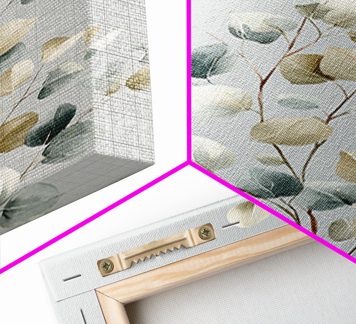 Botanical Eucalyptus Branch Framed Canvas Print, Medical Office Art, Digital Art, Office Decor, Watercolor Art, Calm, MOA-2x3-59