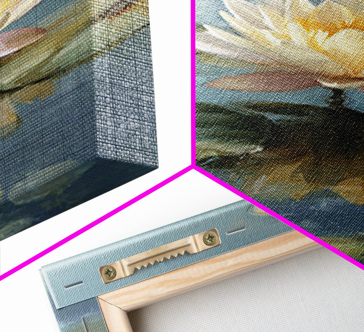 Lotus Flower Floating on Still Water Canvas Print, Medical Office Art, Office Decor, Calm, Brain Poster, Healthcare Wall Art, MOA-2x3-67