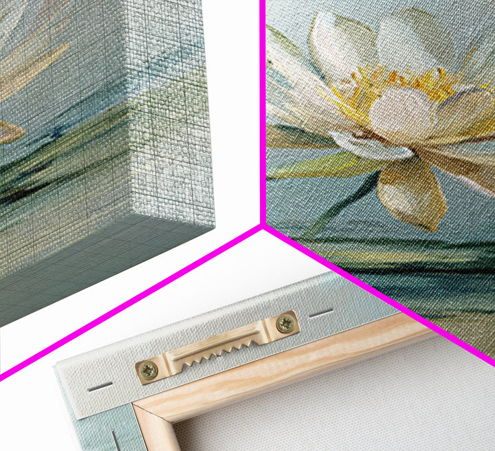 Lotus Flower Floating on Still Water Canvas Print, Medical Office Art, Anatomy Wall Art, Office Decor, Watercolor Art, Calm, MOA-2x3-91