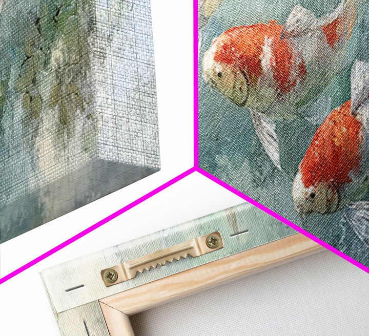 Calm Koi Fish Swimming Through Clear Water Canvas Print, Medical Office Art, Neuroscience Art, Office Decor, Fine Art, Calm, MOA-3x1-14