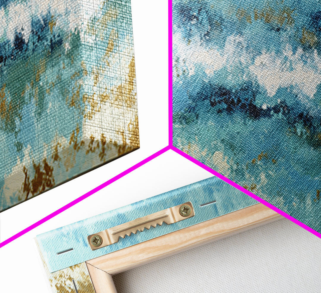 Calming Blue Abstract Framed Canvas Print, Medical Office Art, Brain Poster, Office Decor, Abstract Art, Calm, Medical School, MOA-3x1-17