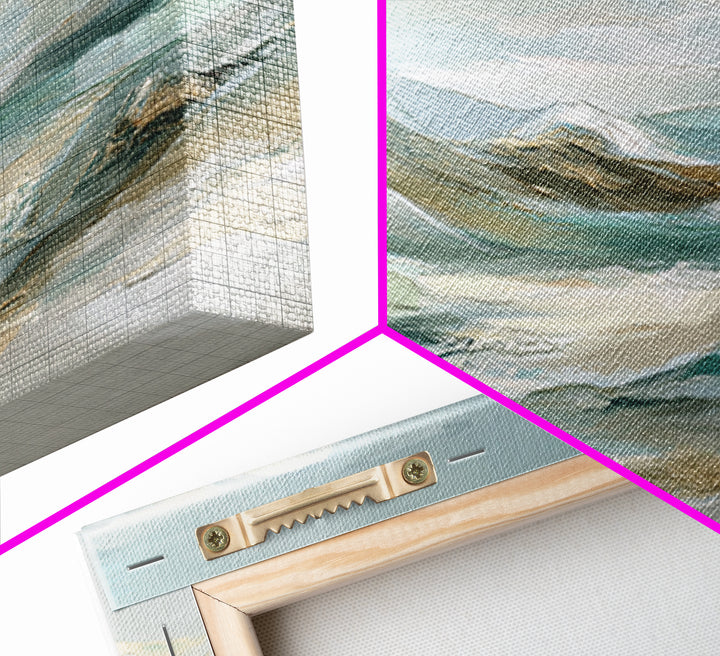 Soft Mountain Landscape Framed Canvas Print, Medical Office Art, Minimalist Art, Office Decor, Calm, Educational Poster, MOA-3x1-18