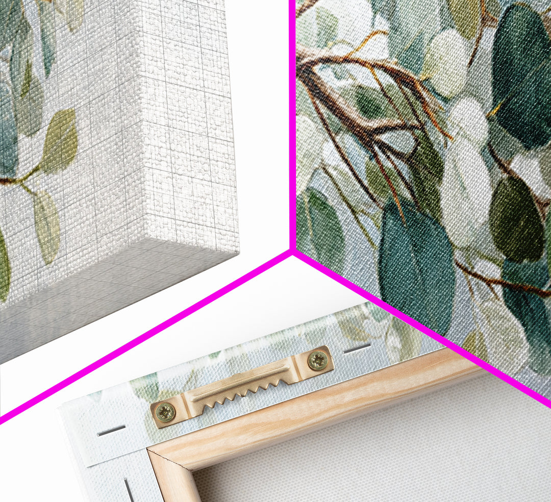 Botanical Eucalyptus Branch Canvas Print, Medical Office Art, Wall Decor, Office Decor, Fine Art, Calm, Medical Office Decor, MOA-3x1-43