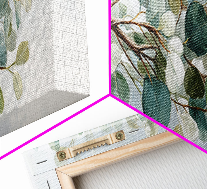 Botanical Eucalyptus Branch Canvas Print, Medical Office Art, Wall Decor, Office Decor, Fine Art, Calm, Medical Office Decor, MOA-3x1-43