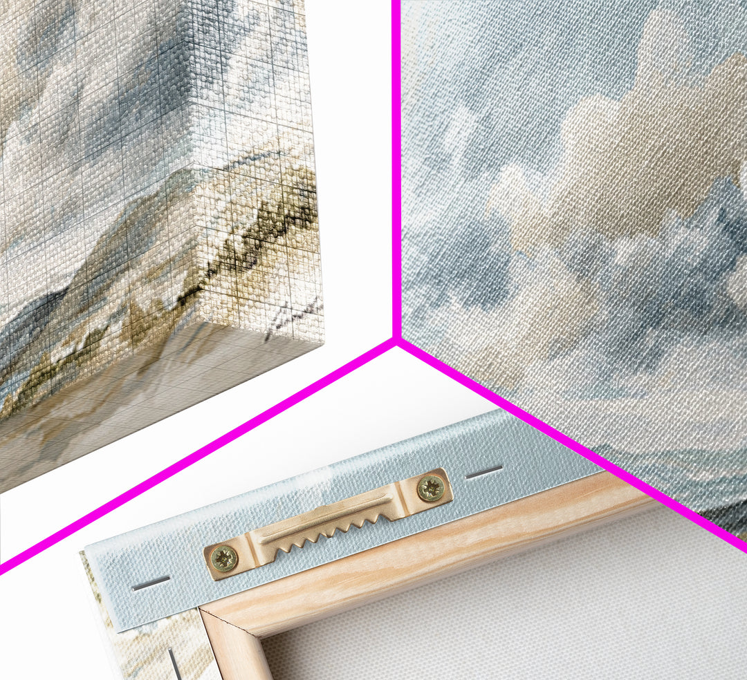 Large Neutral Landscape Framed Canvas Print, Medical Office Art, Textured Painting, Office Decor, Oil Painting, Calm, MOA-3x1-56
