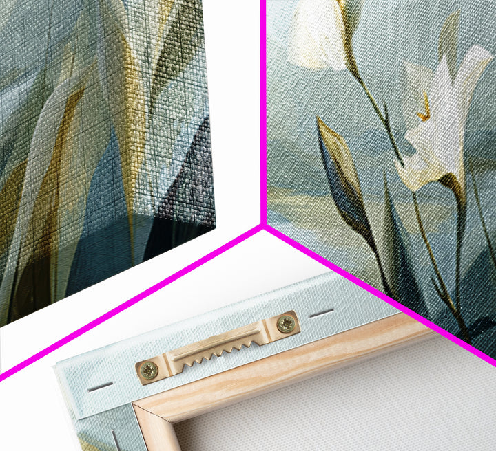 White Orchid on Gray Stone Surface Canvas Print, Medical Office Art, Art Print, Office Decor, Oil Painting, Calm, Printable Art, MOA-3x1-70