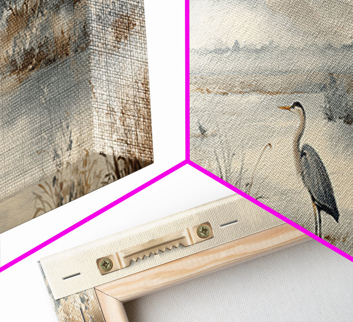 Blue Heron Standing Canvas Print, Medical Office Art, Wall Decor, Office Decor, Fine Art, Calm, Medical Office Decor, MOA-3x1-78