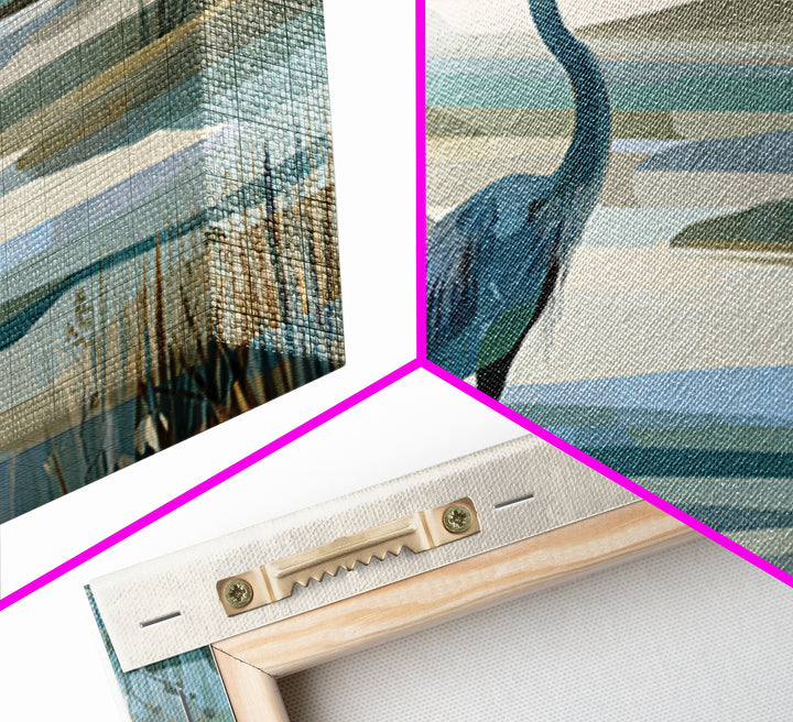 Blue Heron Standing Framed Canvas Print, Medical Office Art, Medical Student Gift, Office Decor, Fine Art, Calm, Anatomy Poster, MOA-3x2-18