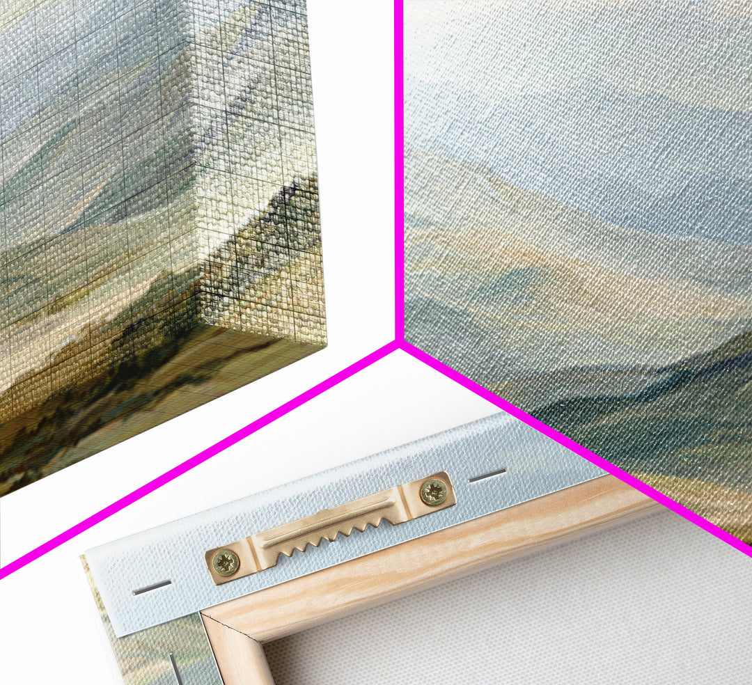 Soft Mountain Landscape Canvas Print, Medical Office Art, Anatomy Wall Art, Office Decor, Oil Painting, Calm, Neuroscience Art, MOA-3x2-54