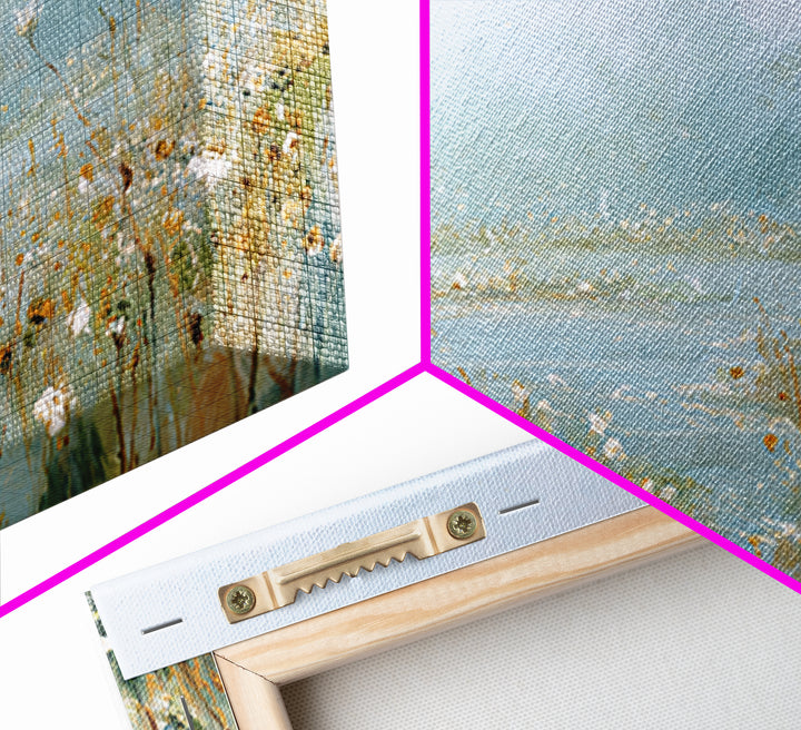 Sunlit Meadow with Wildflowers and Calm Mood Framed Canvas Print, Medical Office Art, Gallery Decor, Office Decor, Calm, MOA-3x2-64
