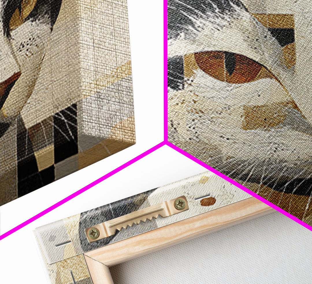 Monochrome Cat Portrait Framed Canvas Print, Monochrome Art, Fine Art Print, Living Room Decor, Fine Art, Mono, Digital Prints, MON-1x1-83