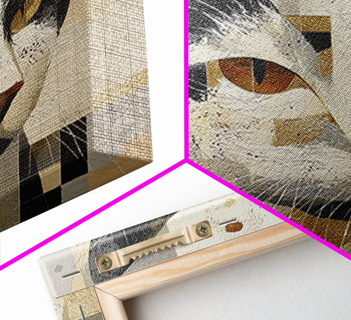 Monochrome Cat Portrait Framed Canvas Print, Monochrome Art, Fine Art Print, Living Room Decor, Fine Art, Mono, Digital Prints, MON-1x1-83